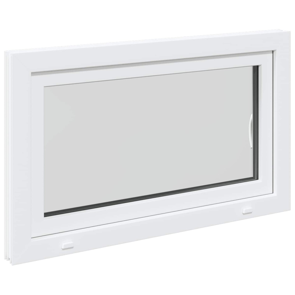 vidaXL Παράθυρο Κάτω Στρώματος RISOR 100 x 60 cm PVC και Γυαλί Λευκό