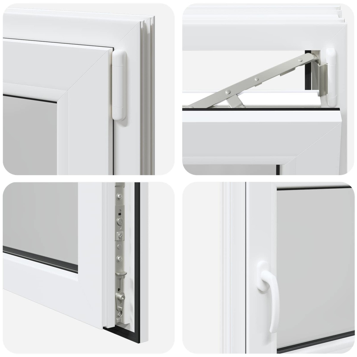 vidaXL Παράθυρο Κάτω Στρώματος RISOR 100 x 60 cm PVC και Γυαλί Λευκό
