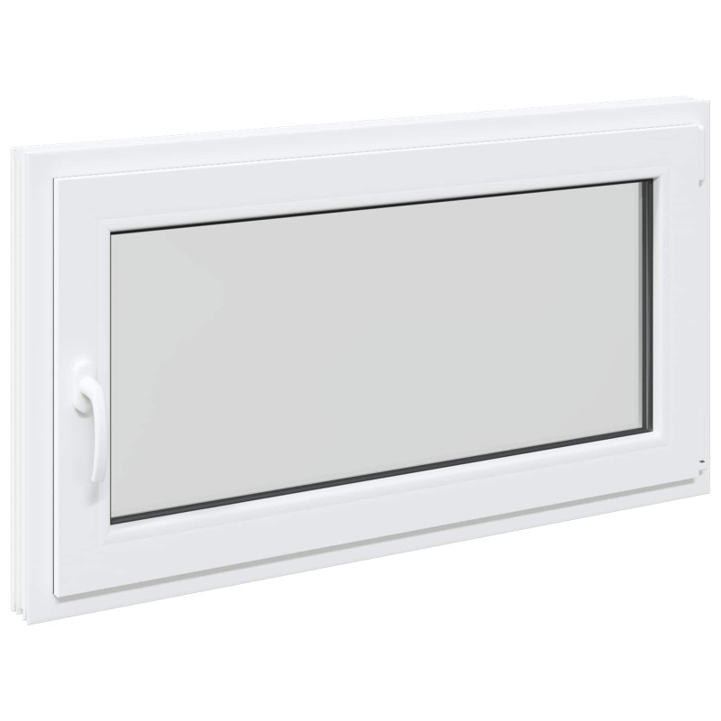 vidaXL Παράθυρο Κάτω Στρώματος RISOR 110 x 50 cm PVC και Γυαλί Λευκό