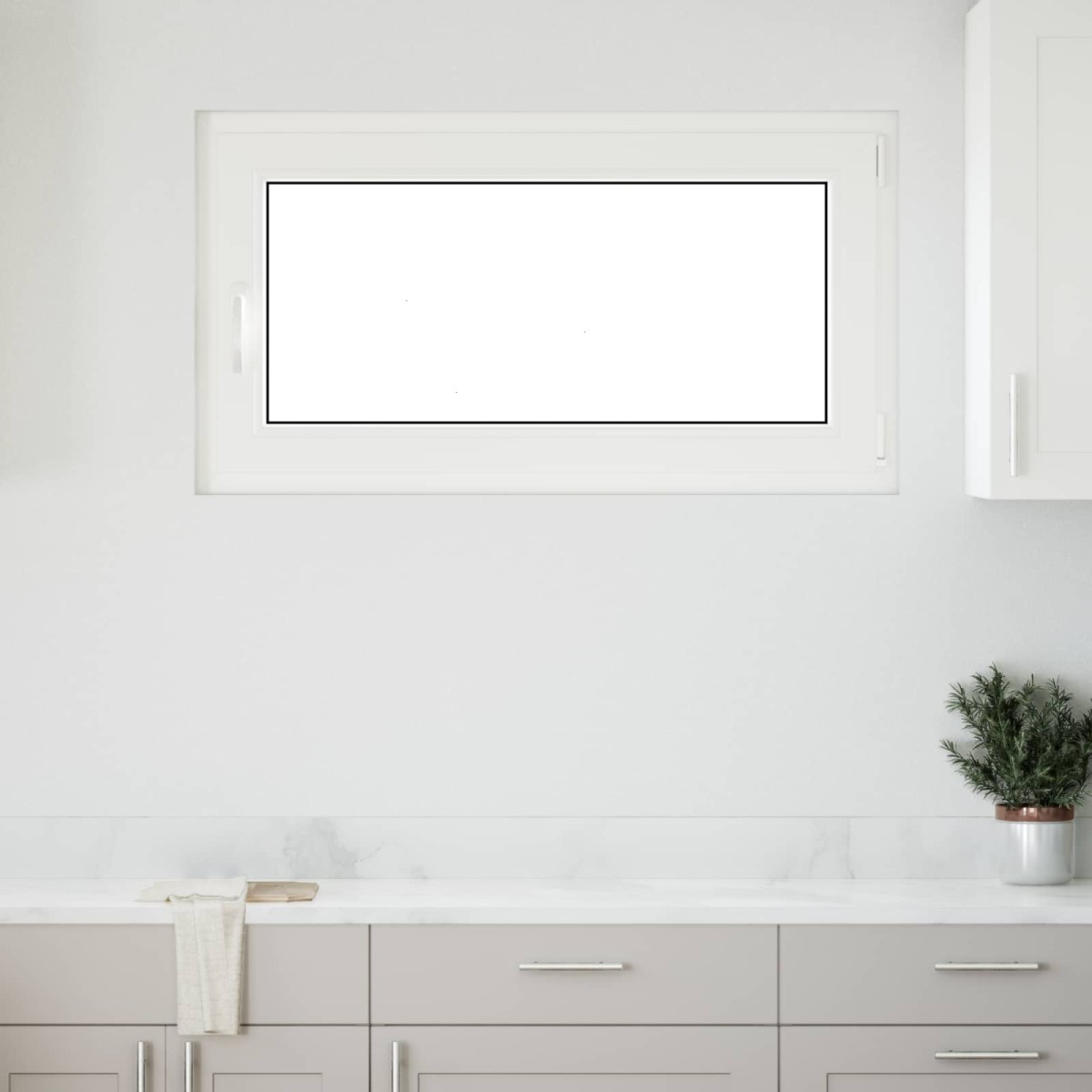 vidaXL Παράθυρο Κάτω Στρώματος RISOR 110 x 50 cm PVC και Γυαλί Λευκό