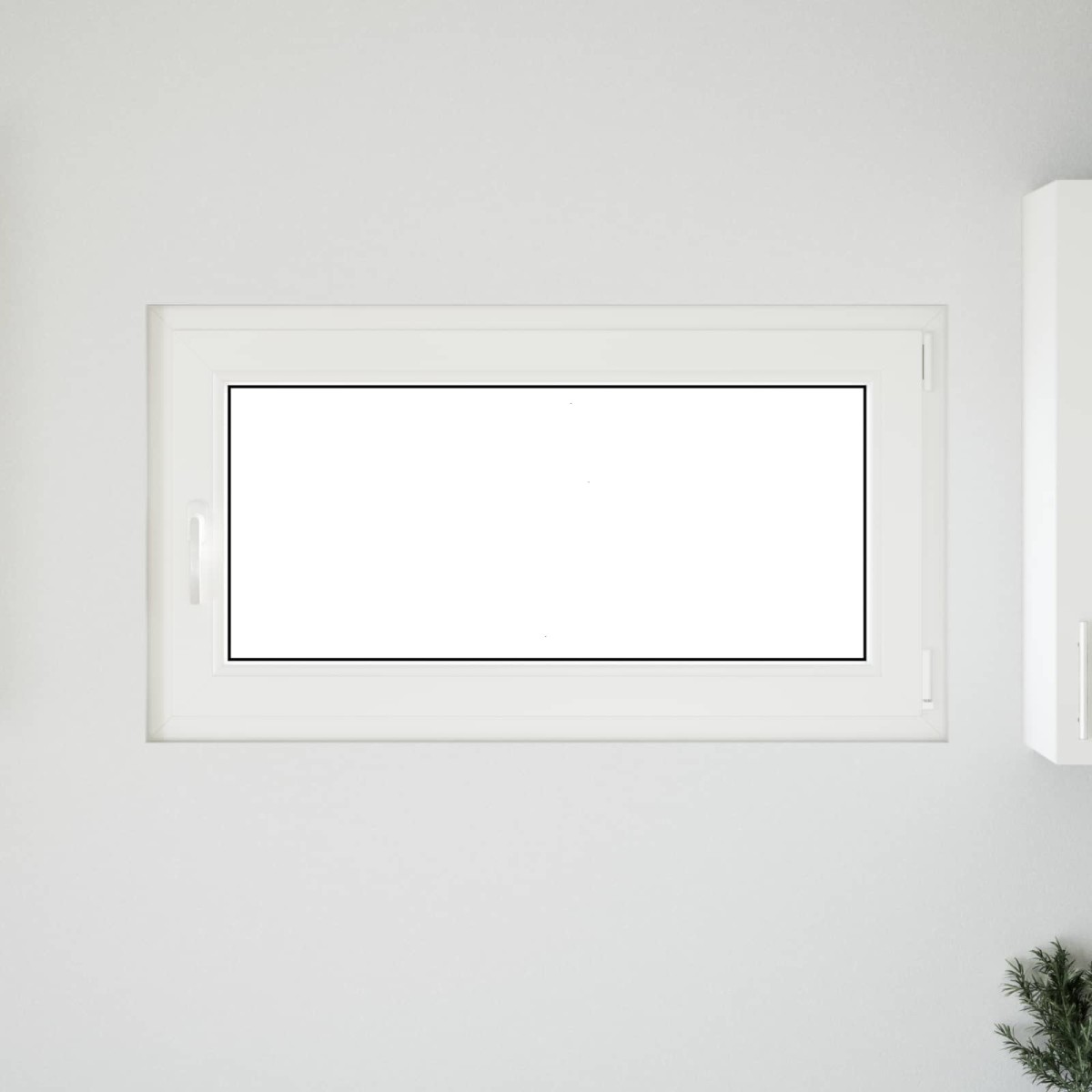 vidaXL Παράθυρο Κάτω Στρώματος RISOR 110 x 50 cm PVC και Γυαλί Λευκό