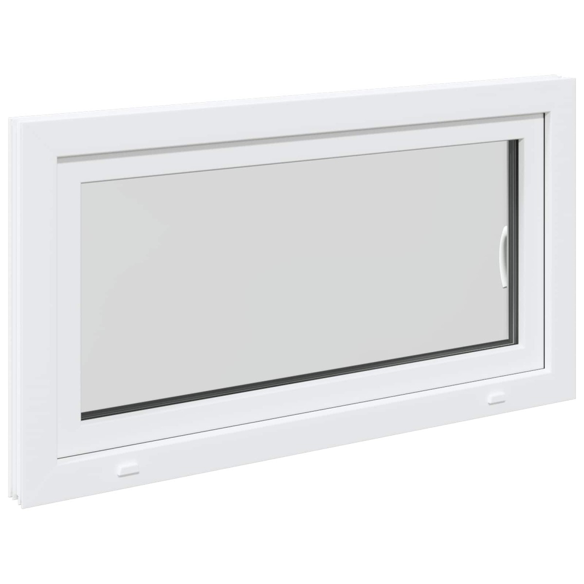 vidaXL Παράθυρο Κάτω Στρώματος RISOR 110 x 60 cm PVC και Γυαλί Λευκό