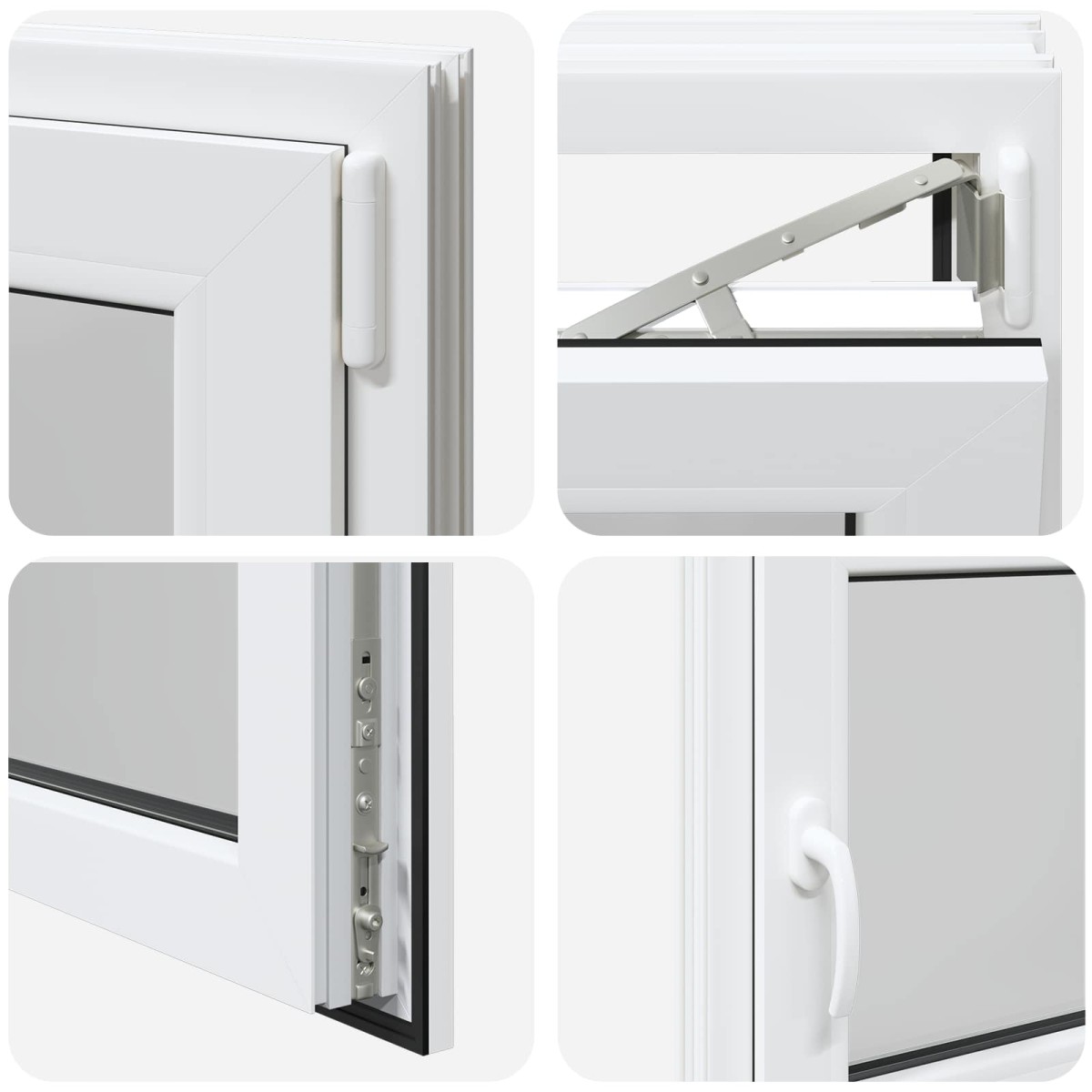 vidaXL Παράθυρο Κάτω Στρώματος RISOR 110 x 60 cm PVC και Γυαλί Λευκό