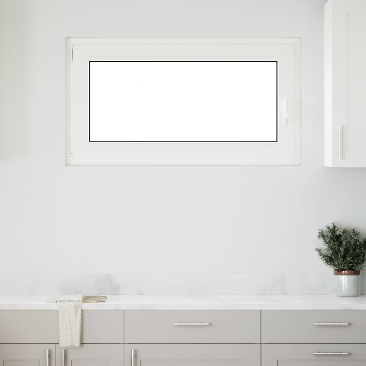 vidaXL Παράθυρο Κάτω Στρώματος RISOR 110 x 60 cm PVC και Γυαλί Λευκό