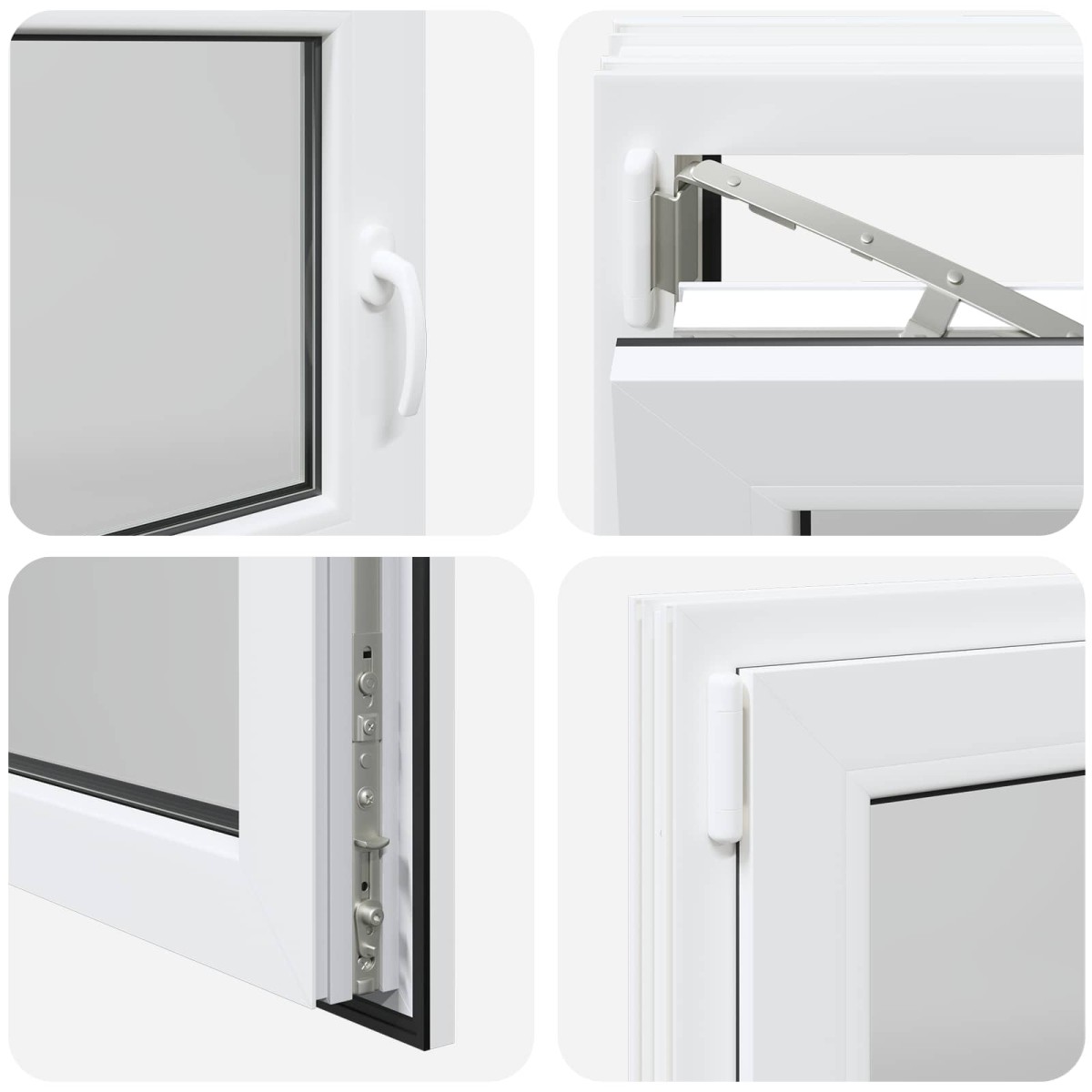 vidaXL Παράθυρο Κάτω Στρώματος RISOR 110 x 60 cm PVC και Γυαλί Λευκό