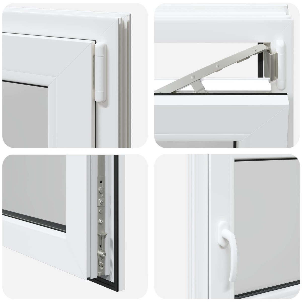 vidaXL Παράθυρο Κάτω Στρώματος RISOR 120 x 60 cm PVC και Γυαλί Λευκό