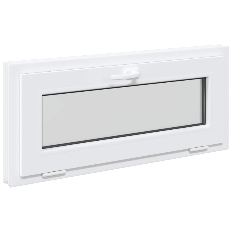 vidaXL Παράθυρο Κάτω Στρώματος RISOR 90 x 40 cm PVC και Γυαλί Λευκό