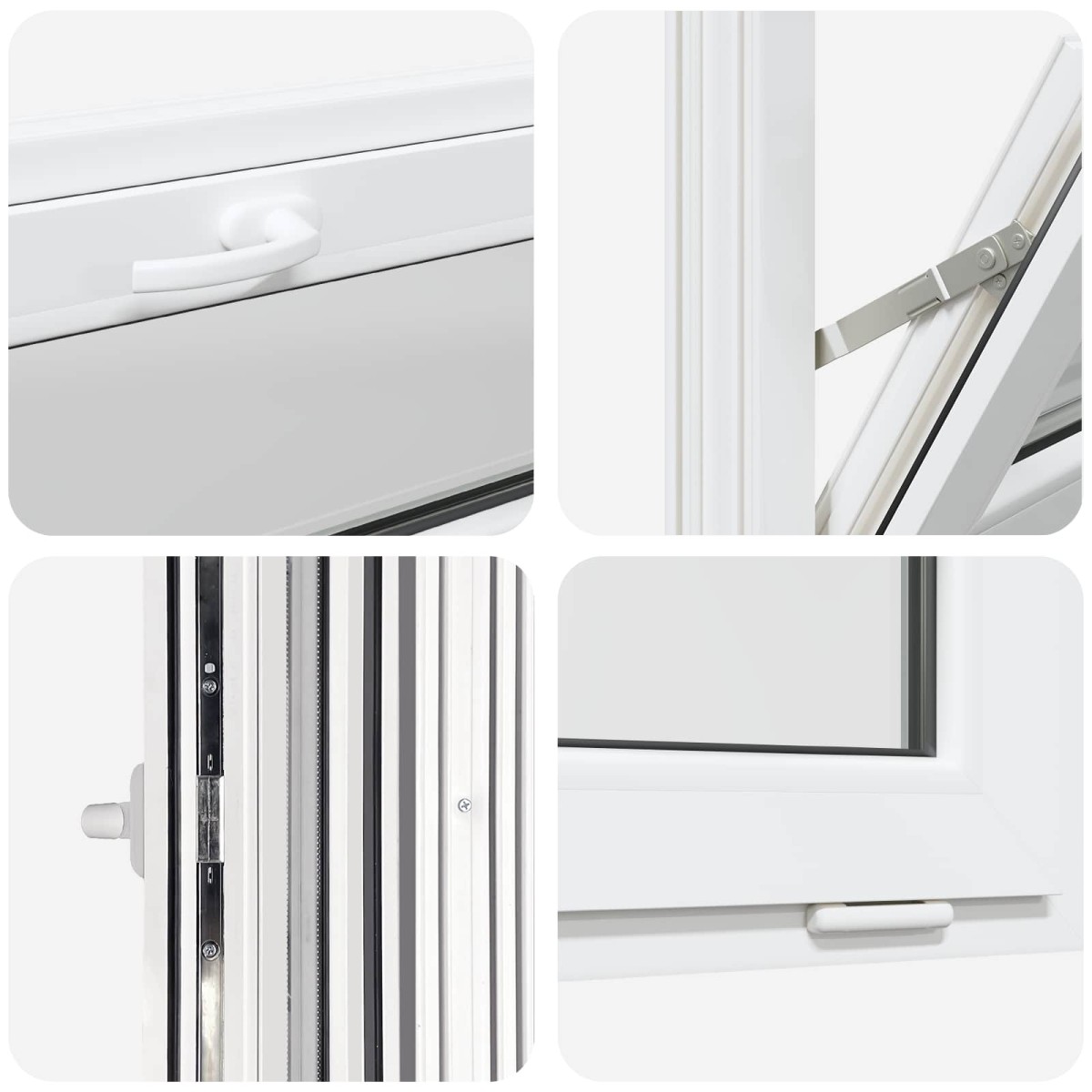 vidaXL Παράθυρο Κάτω Στρώματος RISOR 100 x 40 cm PVC και Γυαλί Λευκό
