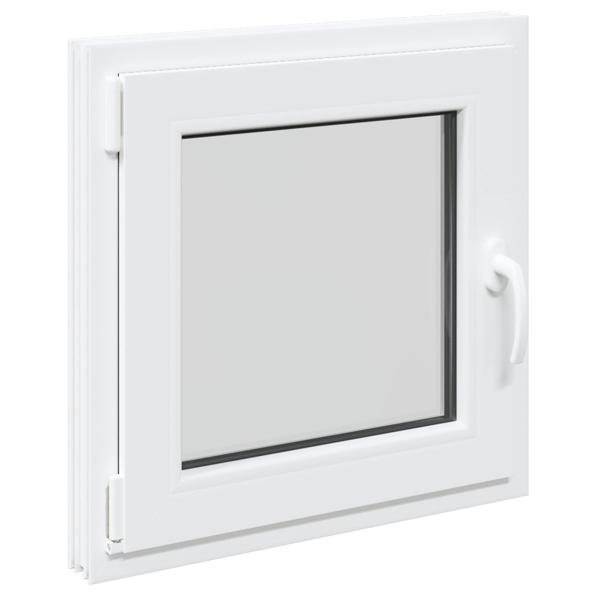 vidaXL Παράθυρο Κάτω Στρώματος RISOR 50 x 50 cm PVC και Γυαλί Λευκό