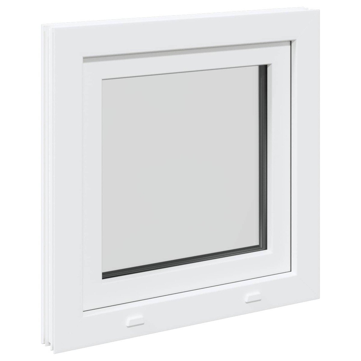 vidaXL Παράθυρο Κάτω Στρώματος RISOR 50 x 50 cm PVC και Γυαλί Λευκό