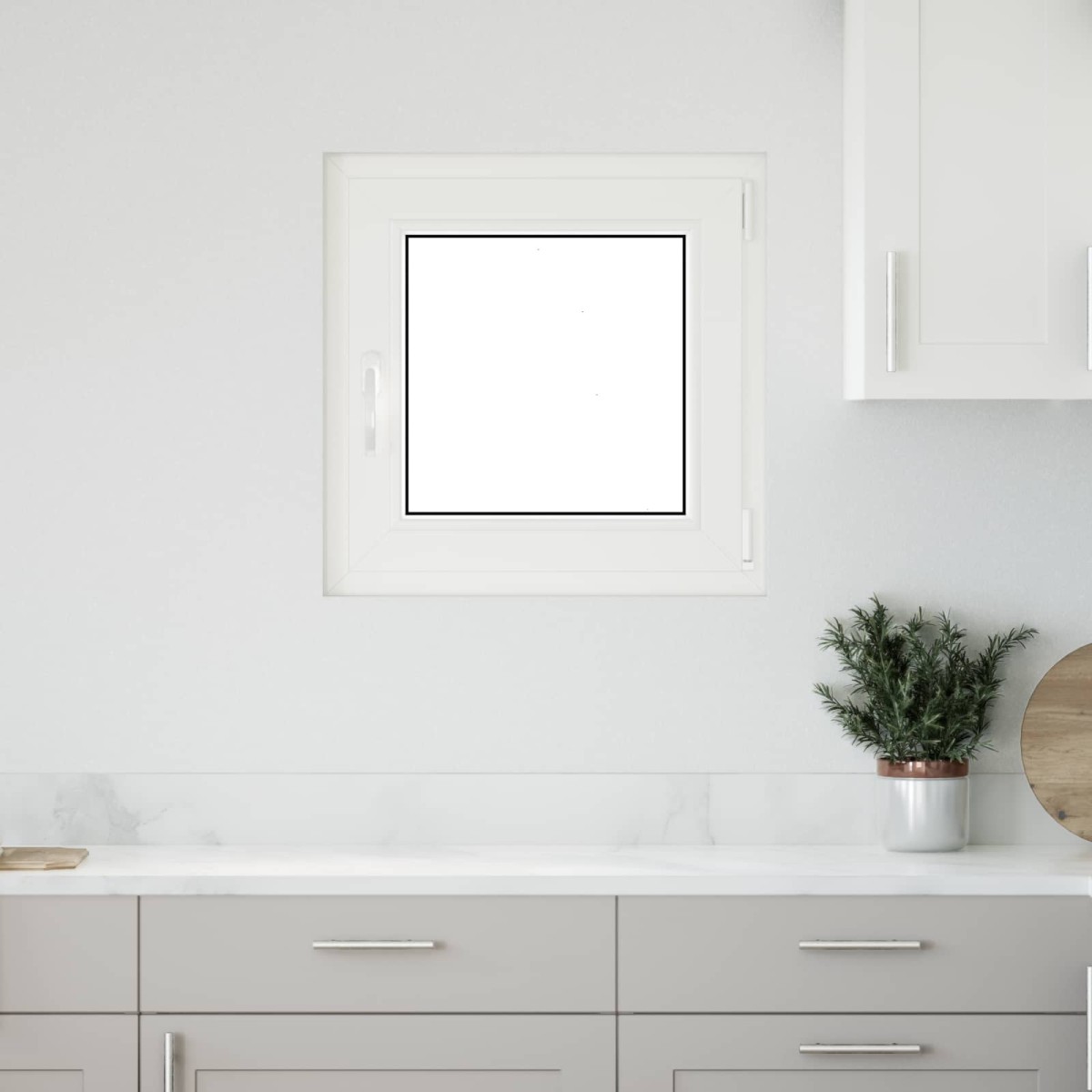 vidaXL Παράθυρο Κάτω Στρώματος RISOR 60 x 60 cm PVC και Γυαλί Λευκό