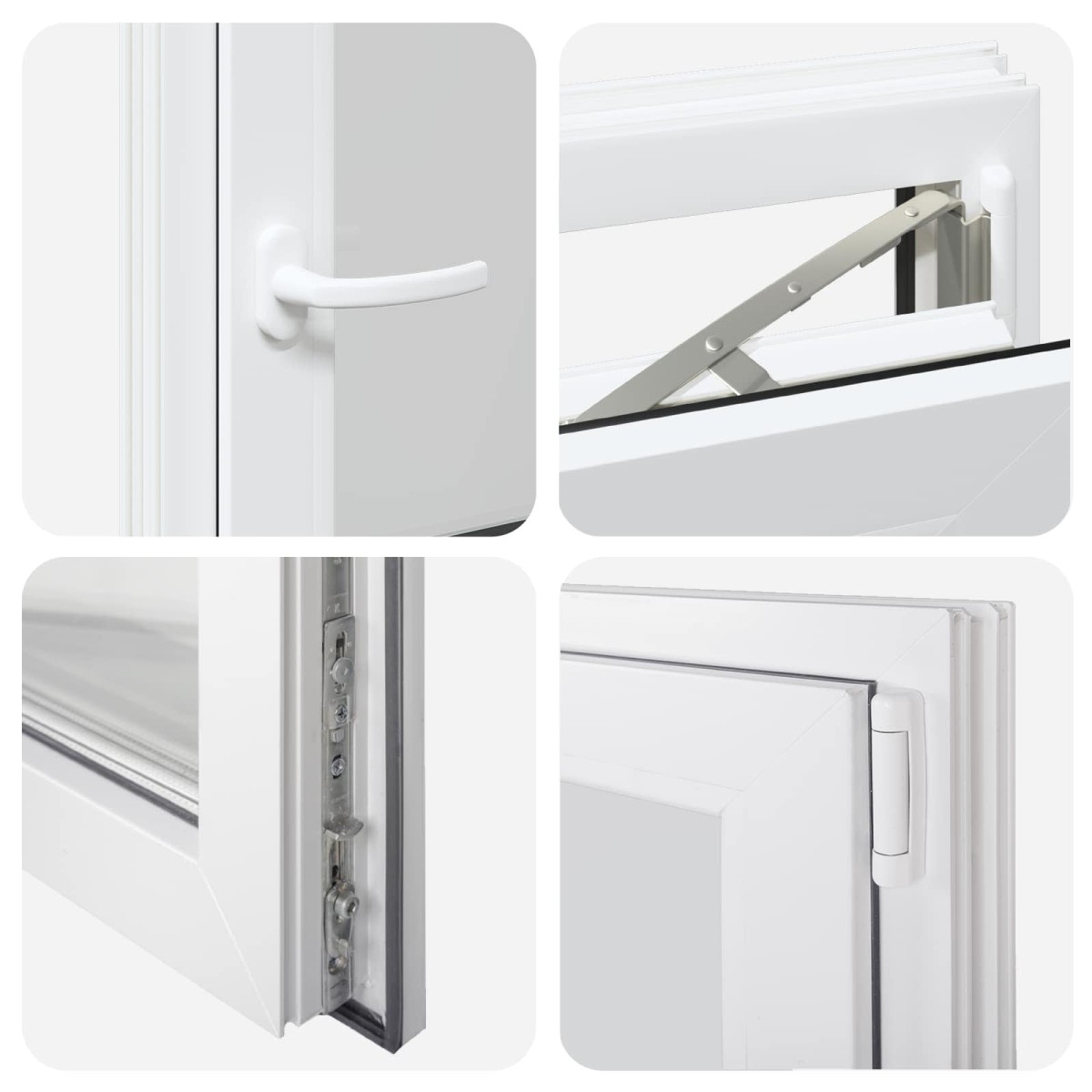 vidaXL Παράθυρο Κάτω Στρώματος RISOR 60 x 100 cm PVC και Γυαλί Λευκό