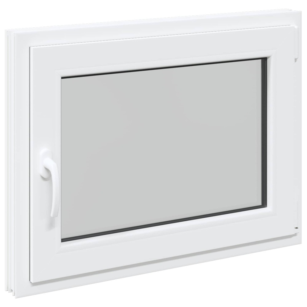 vidaXL Παράθυρο Κάτω Στρώματος RISOR 80 x 50 cm PVC και Γυαλί Λευκό
