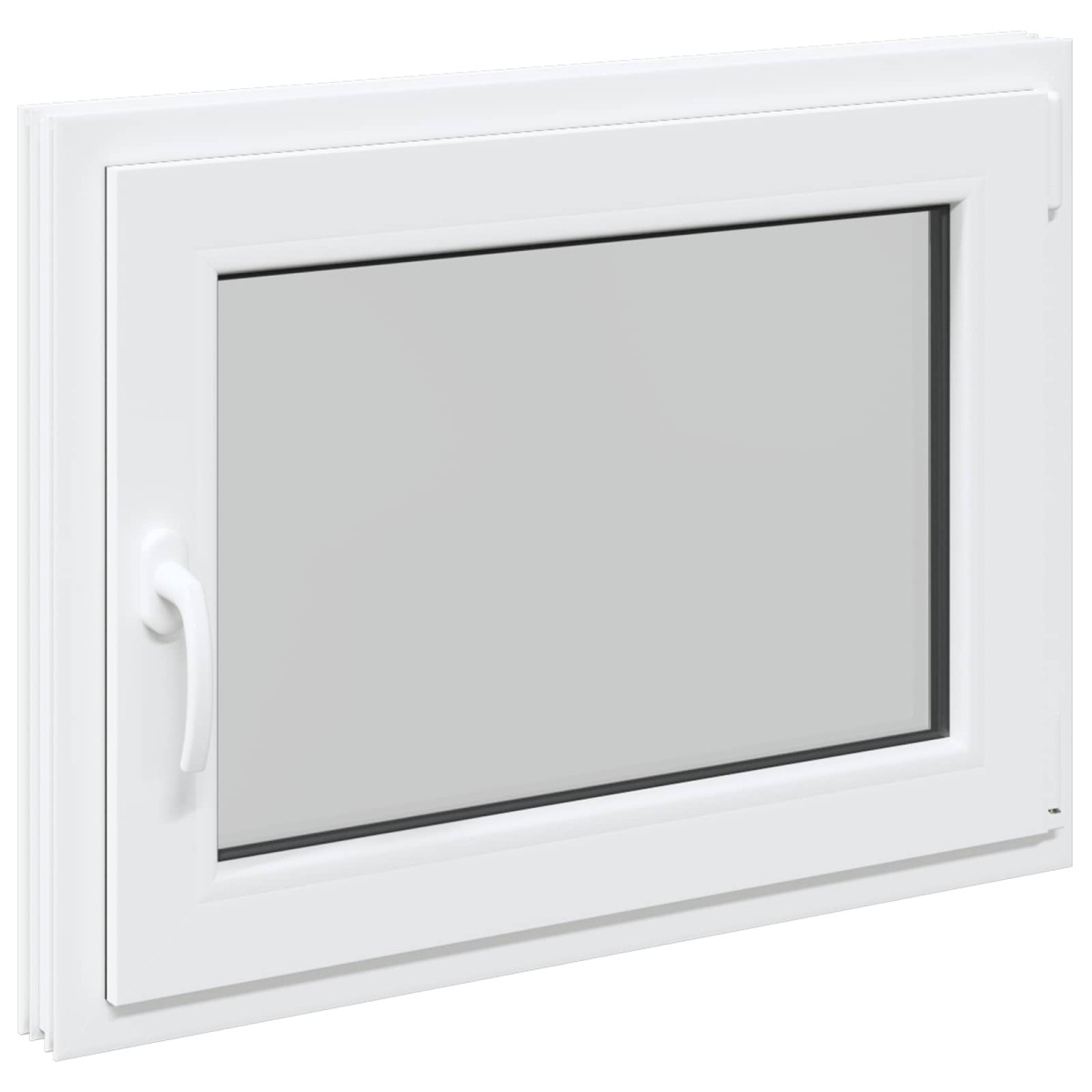vidaXL Παράθυρο Κάτω Στρώματος RISOR 80 x 50 cm PVC και Γυαλί Λευκό