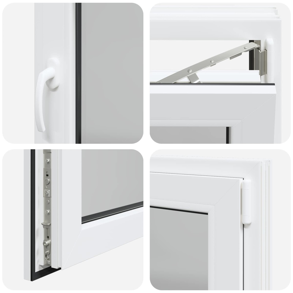 vidaXL Παράθυρο Κάτω Στρώματος RISOR 80 x 50 cm PVC και Γυαλί Λευκό
