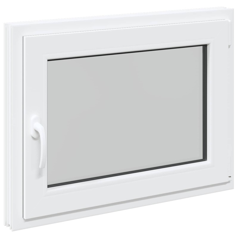 vidaXL Παράθυρο Κάτω Στρώματος RISOR 80 x 60 cm PVC και Γυαλί Λευκό