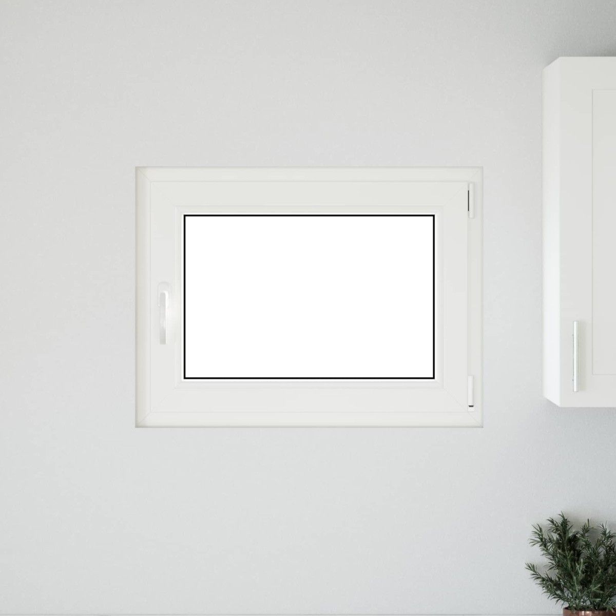 vidaXL Παράθυρο Κάτω Στρώματος RISOR 80 x 60 cm PVC και Γυαλί Λευκό