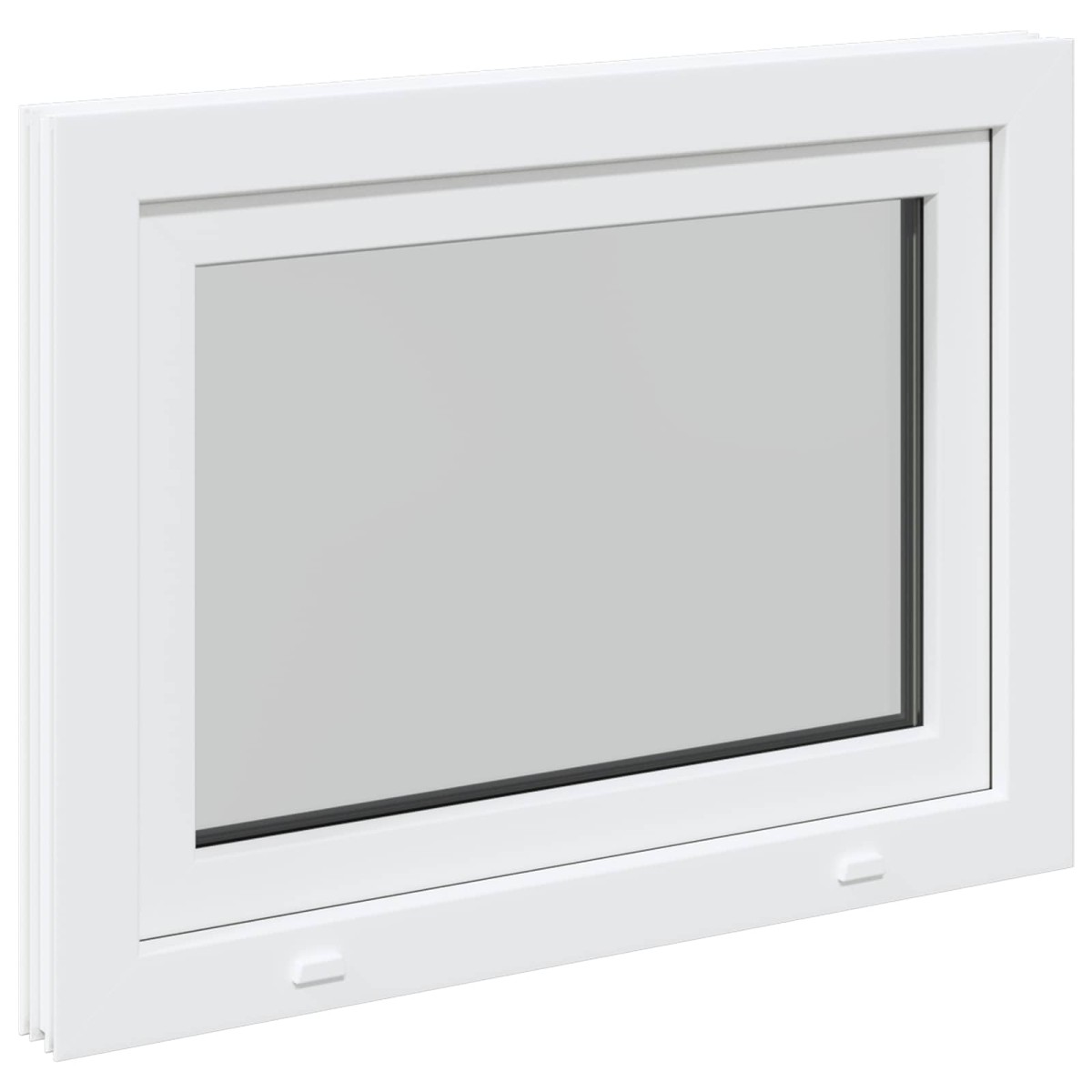 vidaXL Παράθυρο Κάτω Στρώματος RISOR 80 x 70 cm PVC και Γυαλί Λευκό