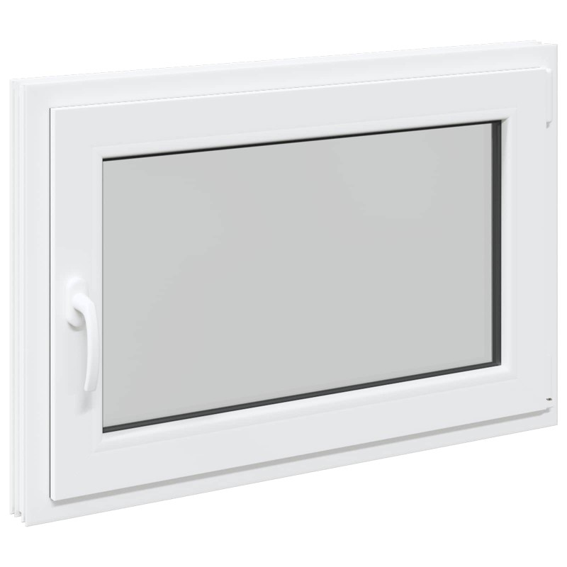 vidaXL Παράθυρο Κάτω Στρώματος RISOR 90 x 50 cm PVC και Γυαλί Λευκό