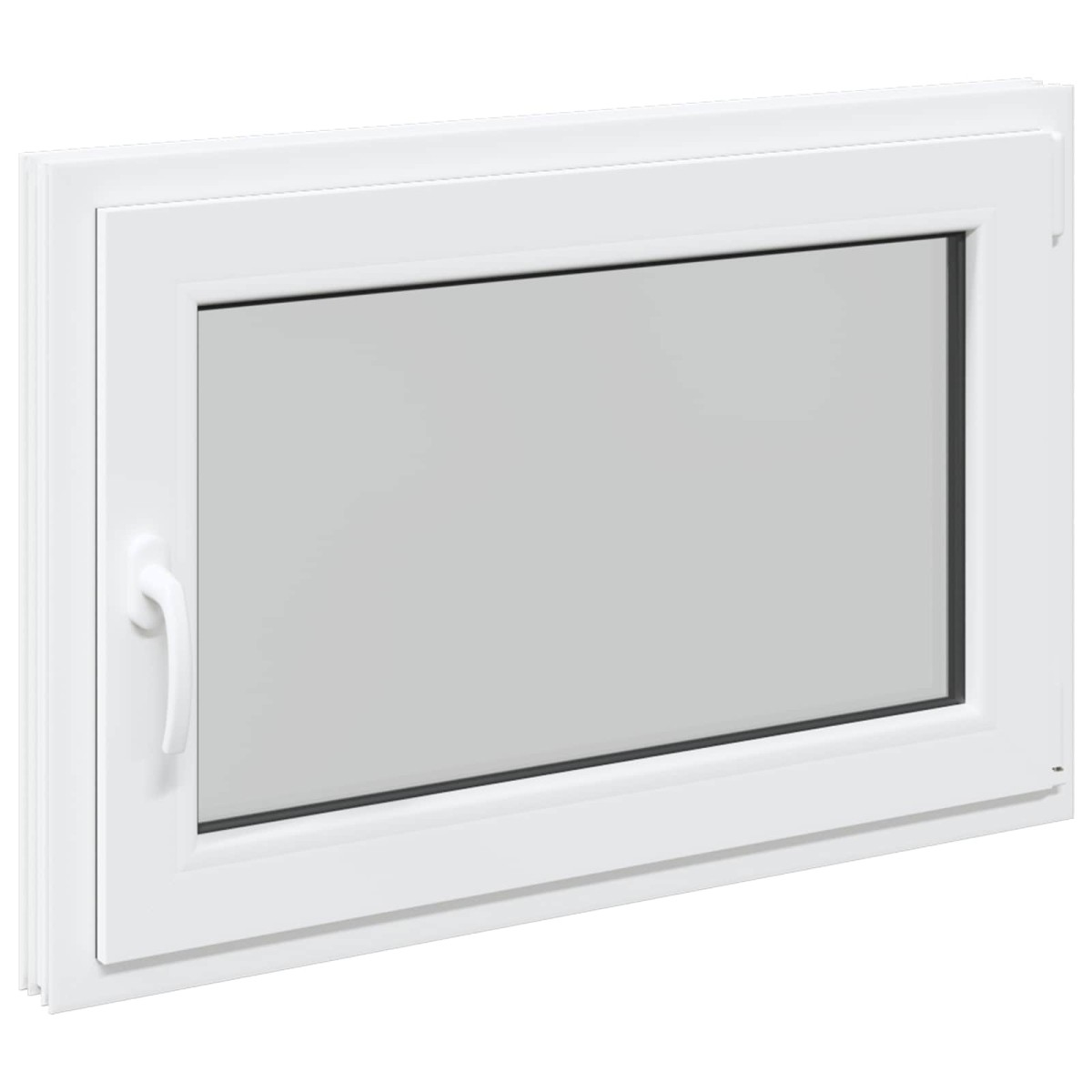 vidaXL Παράθυρο Κάτω Στρώματος RISOR 90 x 60 cm PVC και Γυαλί Λευκό