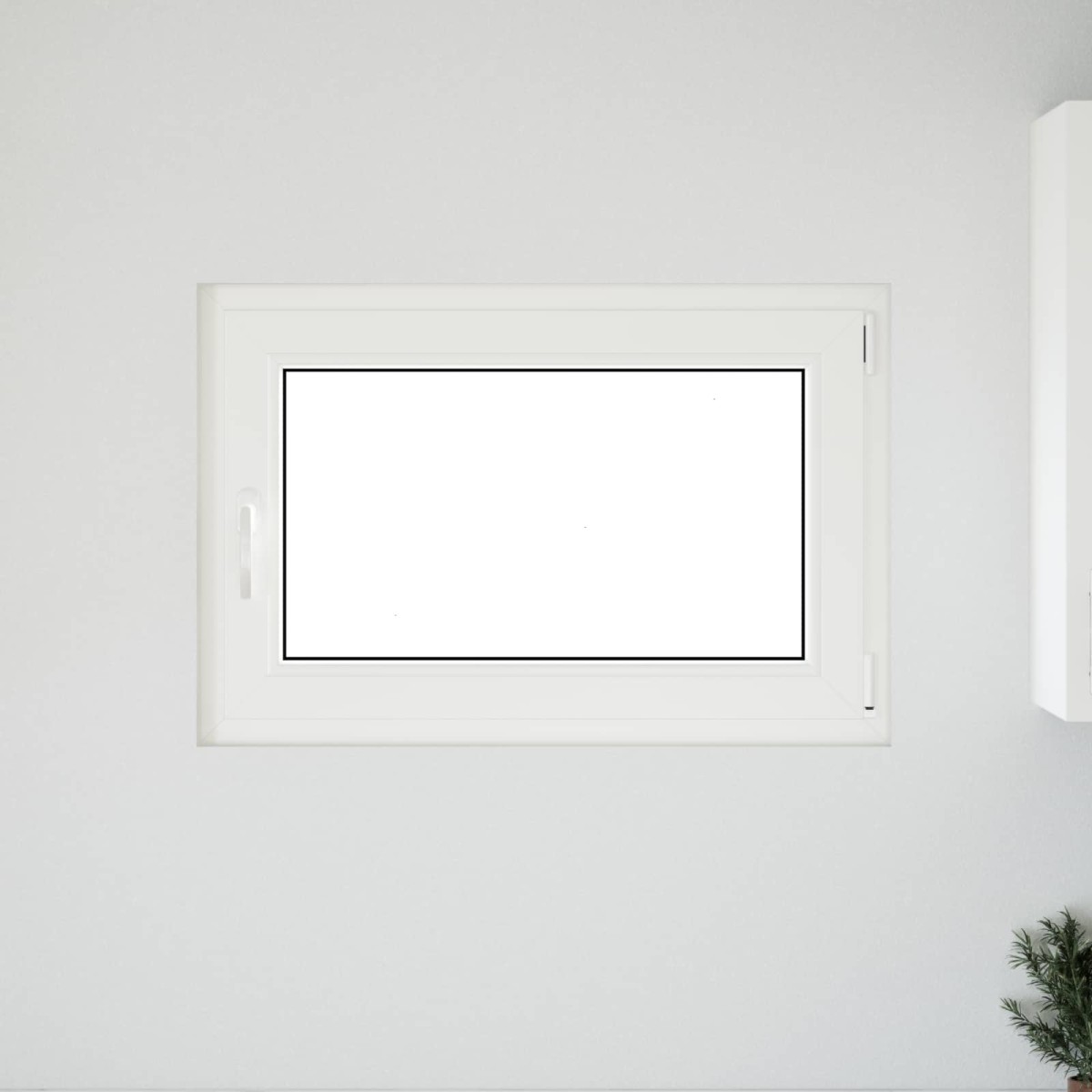 vidaXL Παράθυρο Κάτω Στρώματος RISOR 90 x 60 cm PVC και Γυαλί Λευκό
