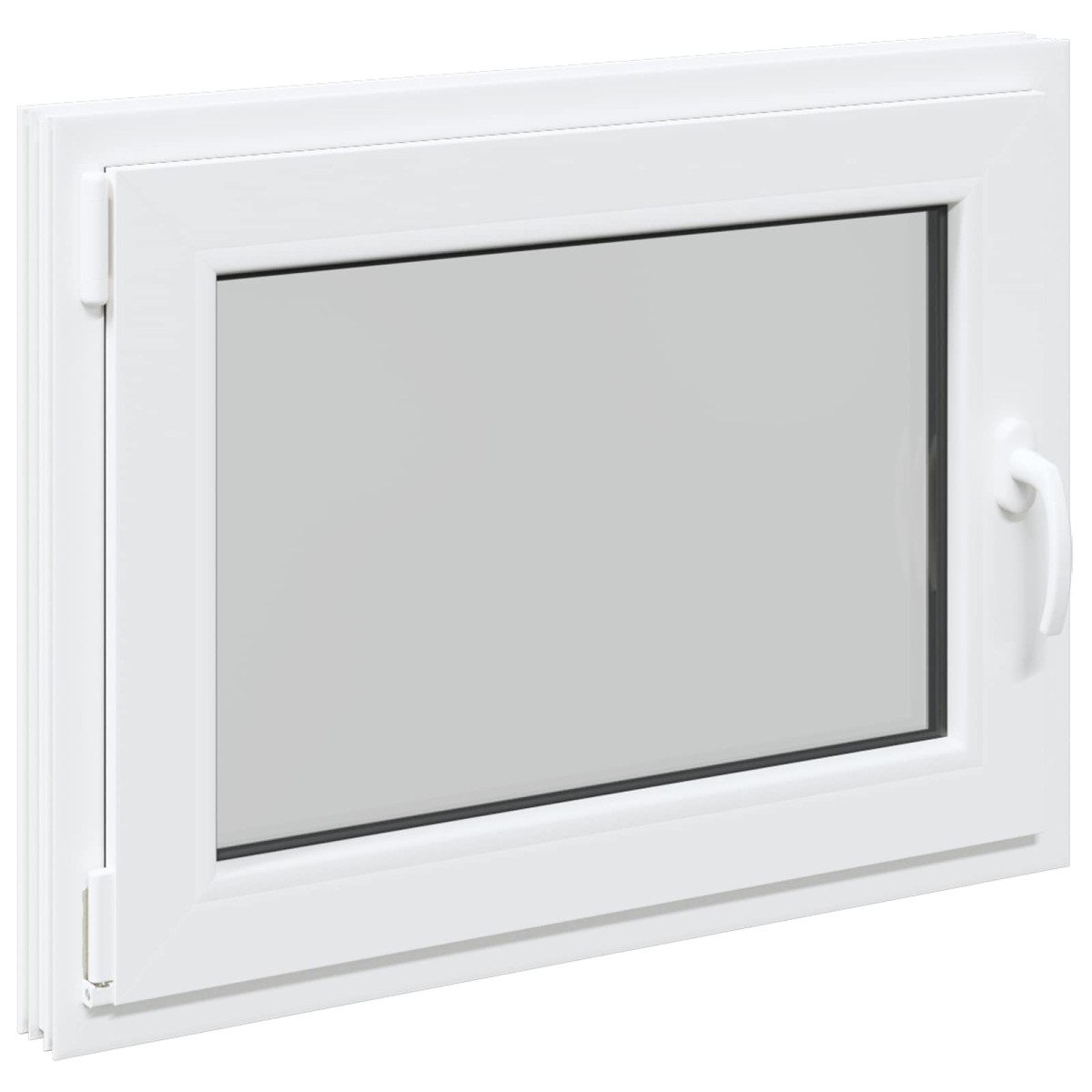 vidaXL Παράθυρο Κάτω Στρώματος RISOR 90 x 60 cm PVC και Γυαλί Λευκό