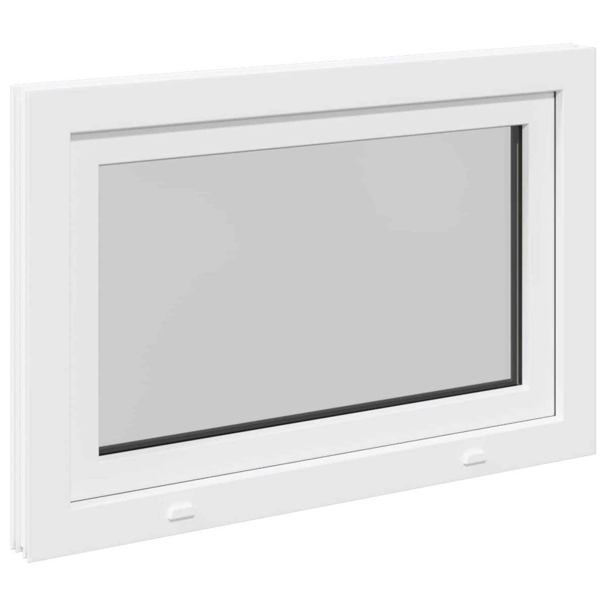 vidaXL Παράθυρο Κάτω Στρώματος RISOR 90 x 60 cm PVC και Γυαλί Λευκό