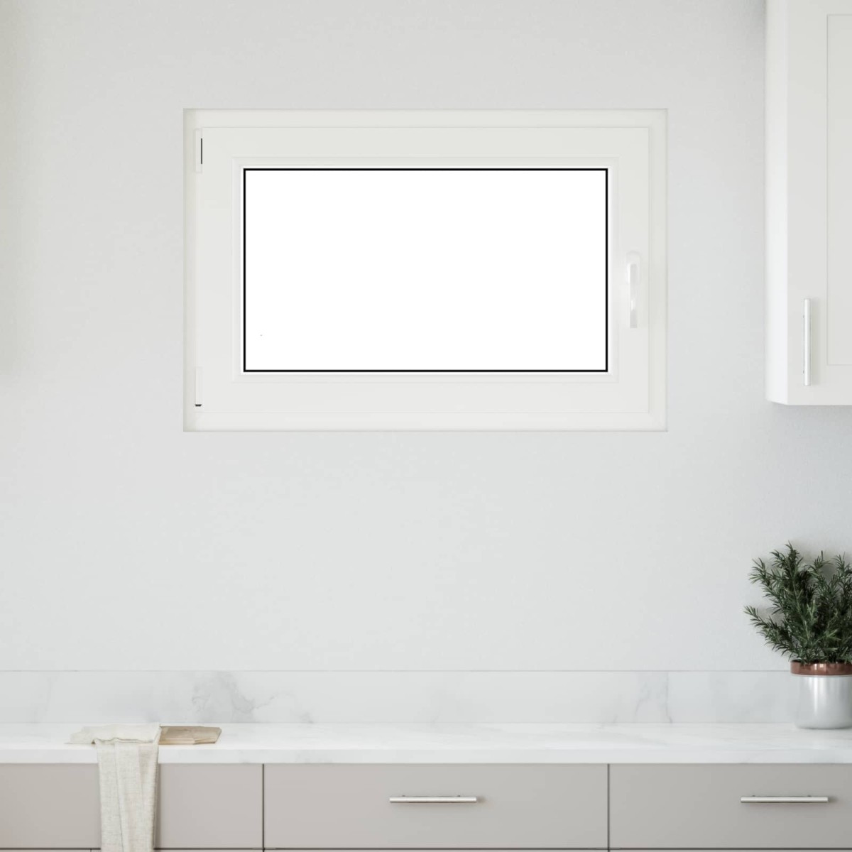 vidaXL Παράθυρο Κάτω Στρώματος RISOR 100 x 50 cm PVC και Γυαλί Λευκό