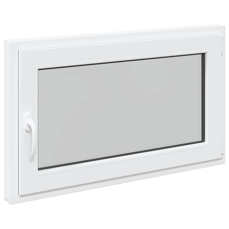 vidaXL Παράθυρο Κάτω Στρώματος RISOR 100 x 50 cm PVC και Γυαλί Λευκό