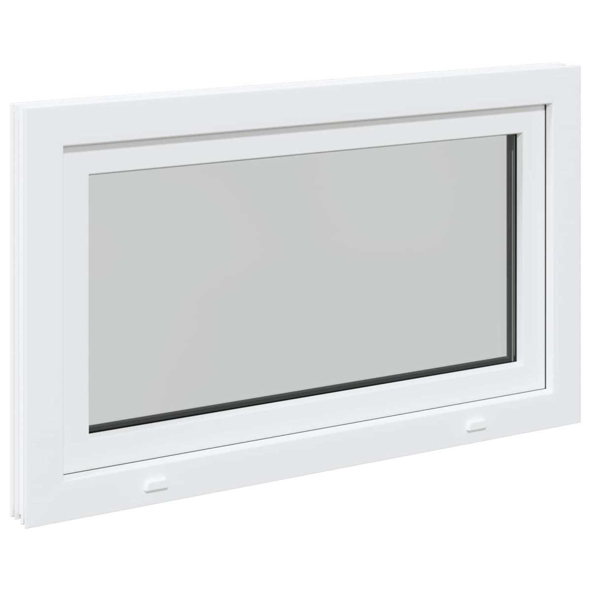 vidaXL Παράθυρο Κάτω Στρώματος RISOR 100 x 60 cm PVC και Γυαλί Λευκό