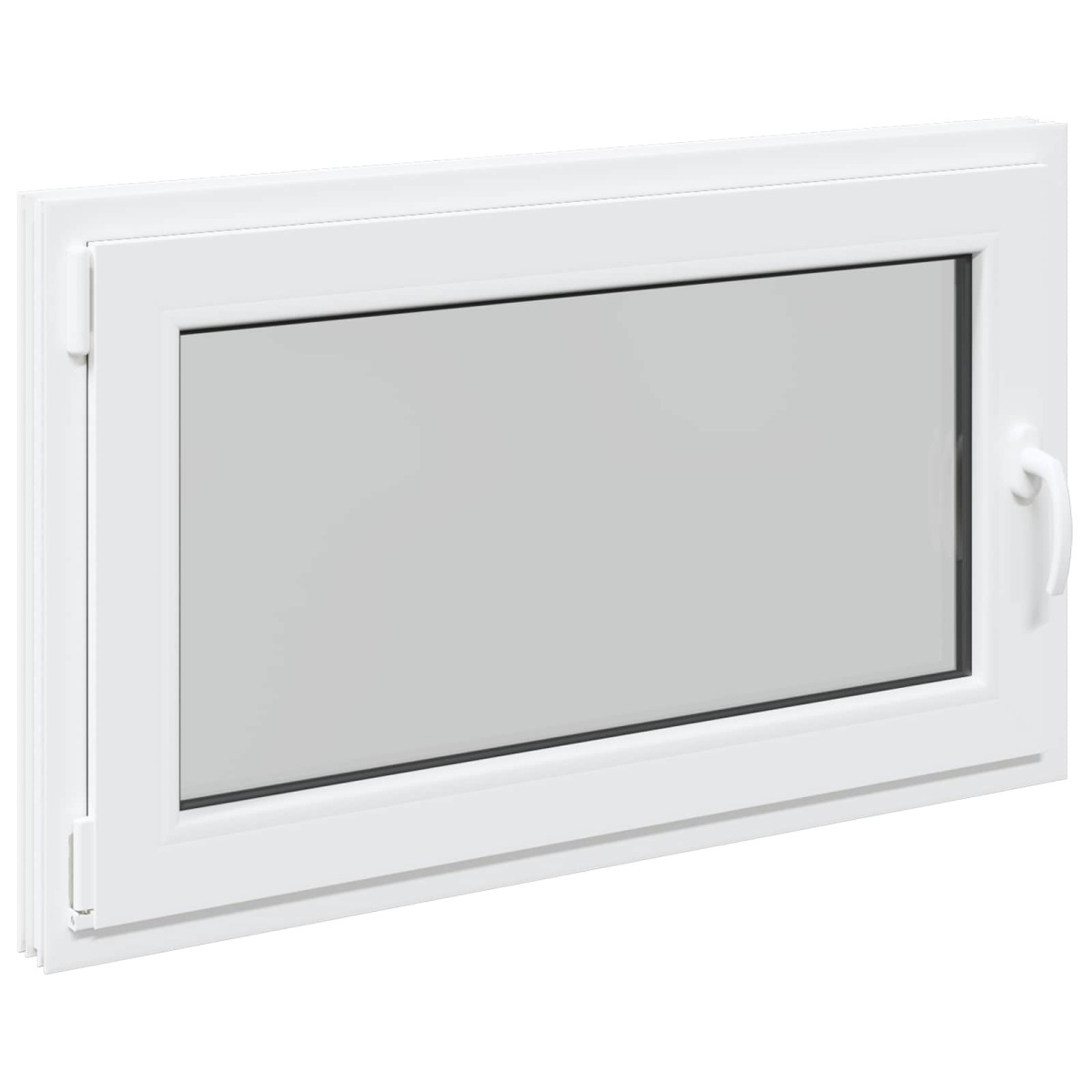 vidaXL Παράθυρο Κάτω Στρώματος RISOR 100 x 70 cm PVC και Γυαλί Λευκό
