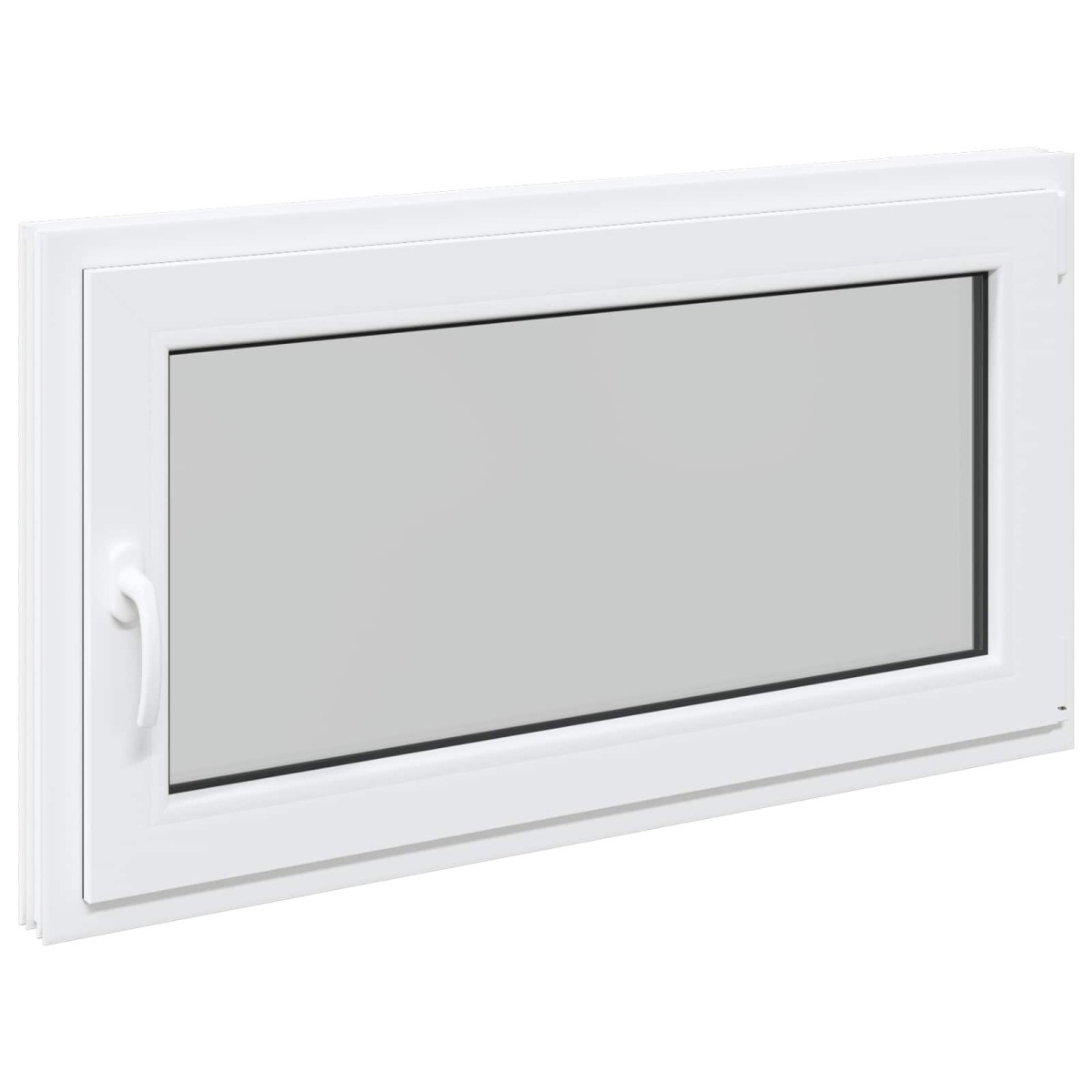 vidaXL Παράθυρο Κάτω Στρώματος RISOR 110 x 50 cm PVC και Γυαλί Λευκό