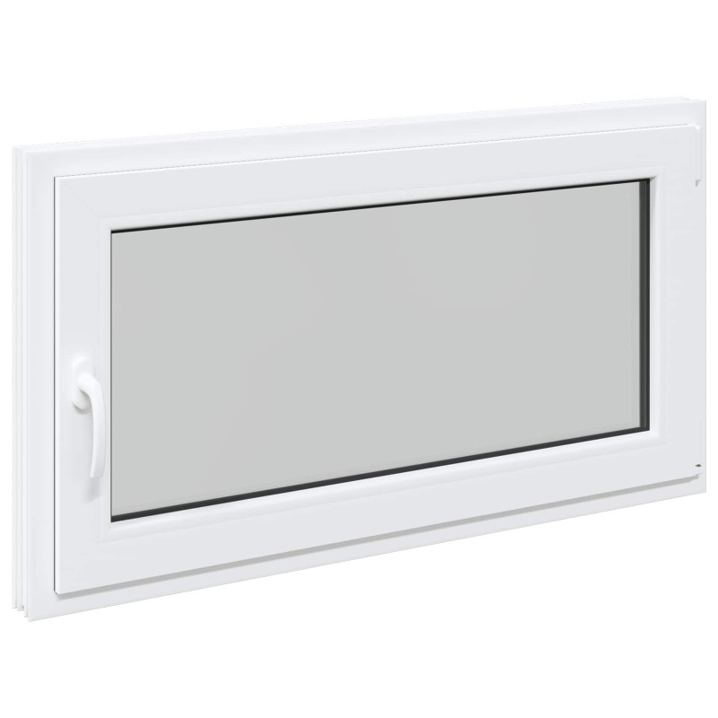 vidaXL Παράθυρο Κάτω Στρώματος RISOR 110 x 50 cm PVC και Γυαλί Λευκό