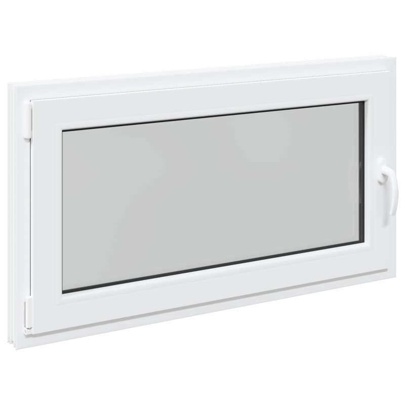 vidaXL Παράθυρο Κάτω Στρώματος RISOR 110 x 60 cm PVC και Γυαλί Λευκό