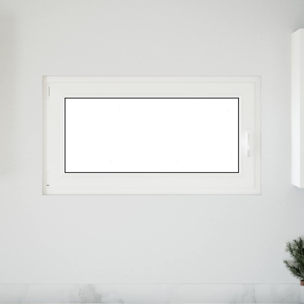 vidaXL Παράθυρο Κάτω Στρώματος RISOR 110 x 60 cm PVC και Γυαλί Λευκό