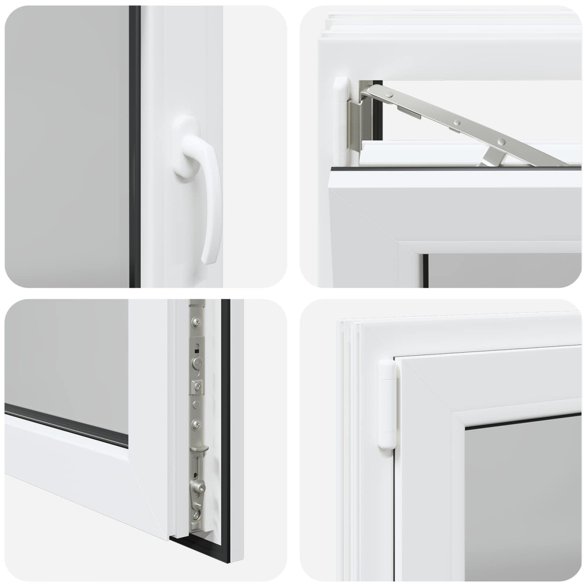 vidaXL Παράθυρο Κάτω Στρώματος RISOR 110 x 60 cm PVC και Γυαλί Λευκό