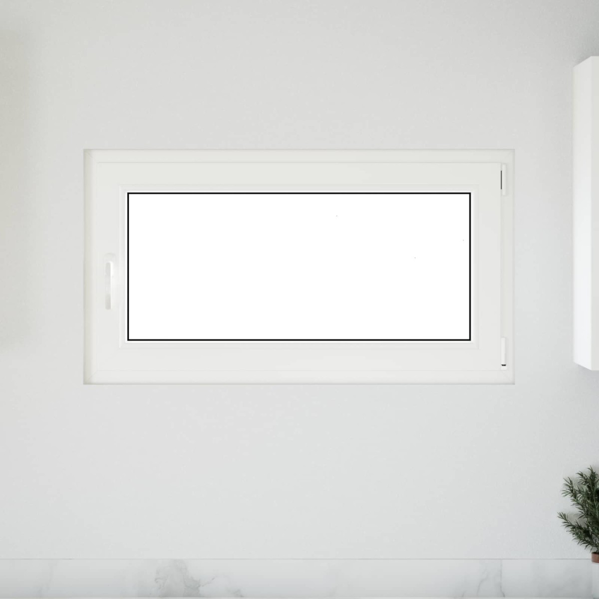 vidaXL Παράθυρο Κάτω Στρώματος RISOR 110 x 70 cm PVC και Γυαλί Λευκό