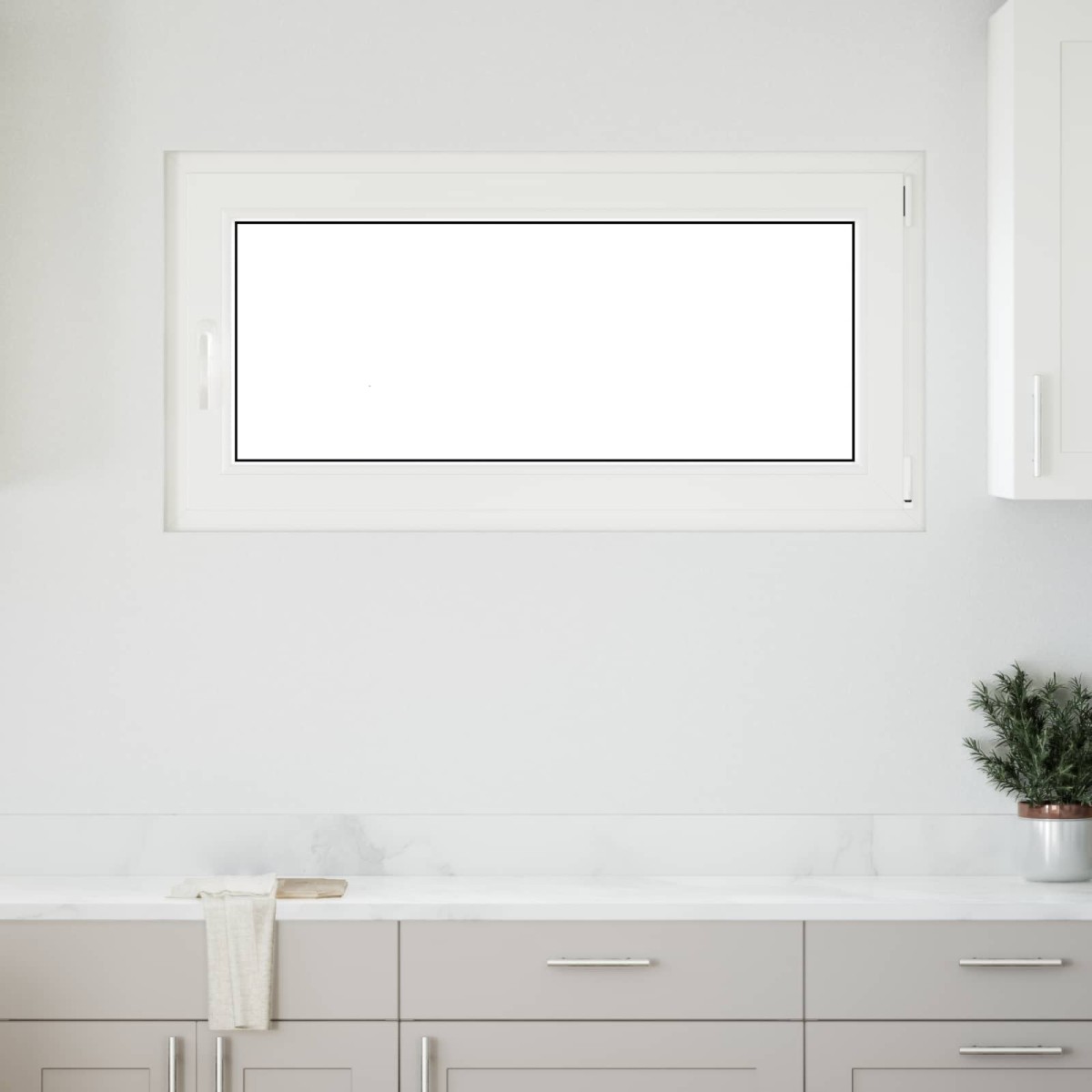 vidaXL Παράθυρο Κάτω Στρώματος RISOR 120 x 60 cm PVC και Γυαλί Λευκό