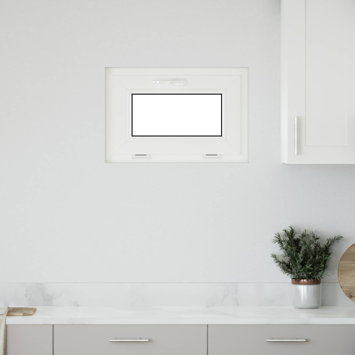 vidaXL Παράθυρο Κάτω Στρώματος RISOR 60 x 40 cm PVC και Γυαλί Λευκό