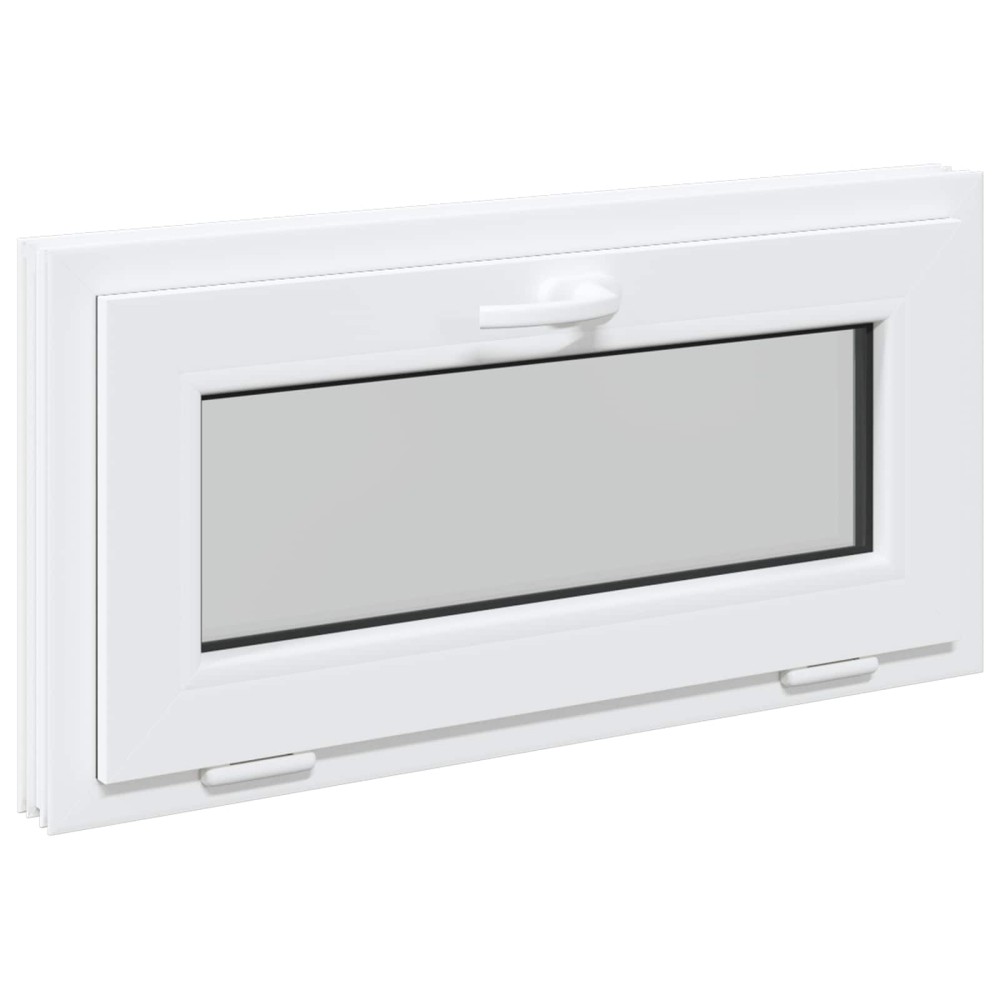 vidaXL Παράθυρο Κάτω Στρώματος RISOR 80 x 40 cm PVC και Γυαλί Λευκό