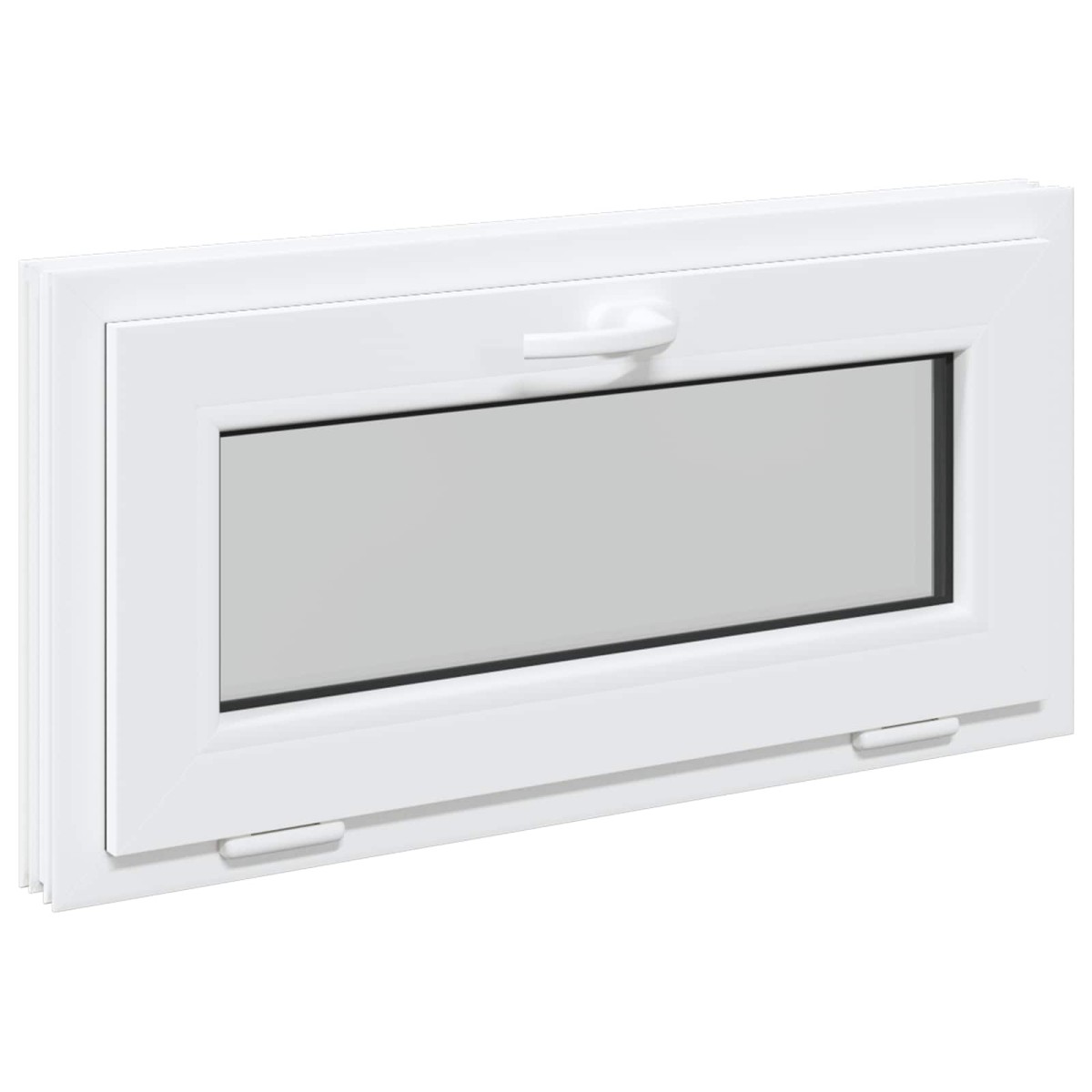 vidaXL Παράθυρο Κάτω Στρώματος RISOR 80 x 40 cm PVC και Γυαλί Λευκό