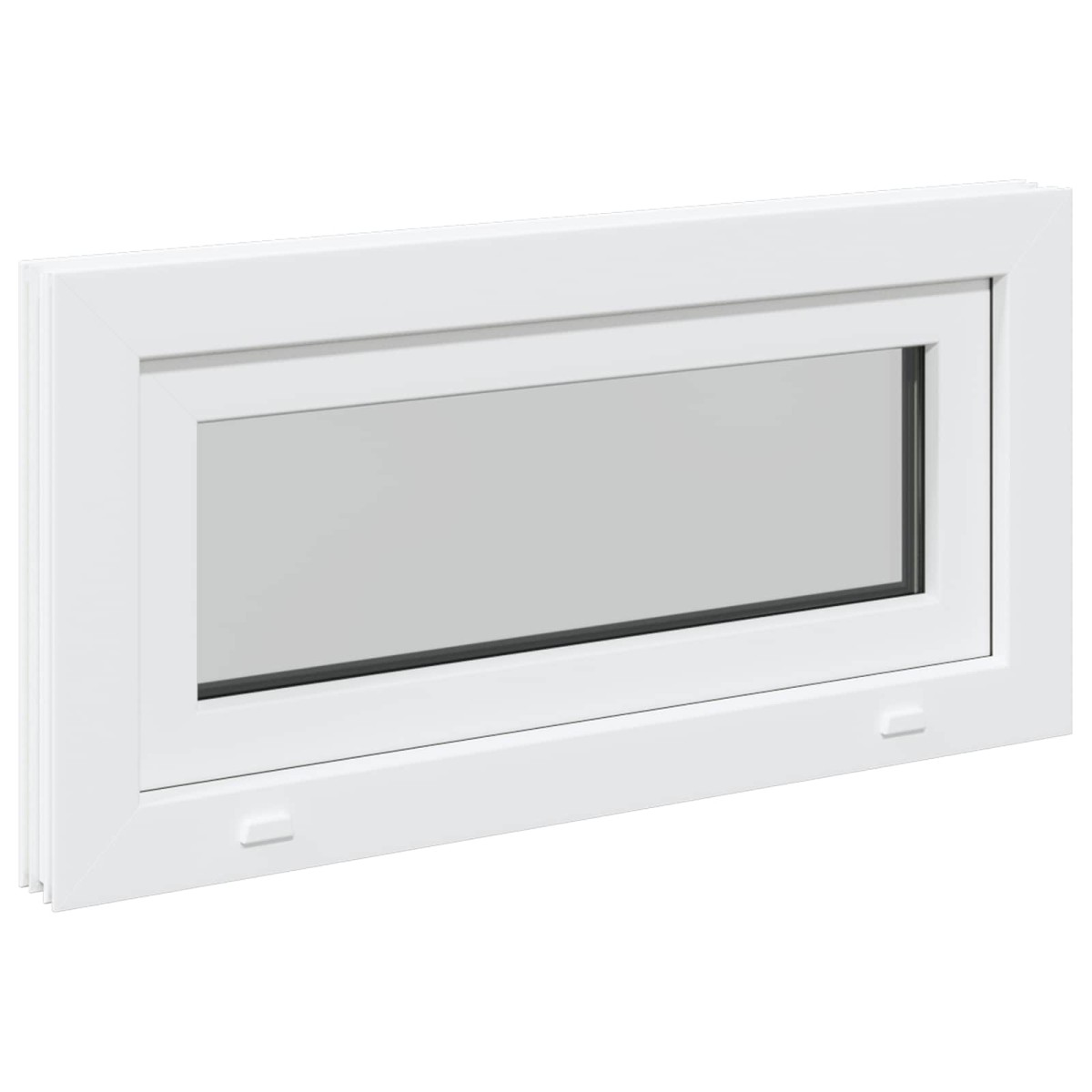vidaXL Παράθυρο Κάτω Στρώματος RISOR 80 x 40 cm PVC και Γυαλί Λευκό