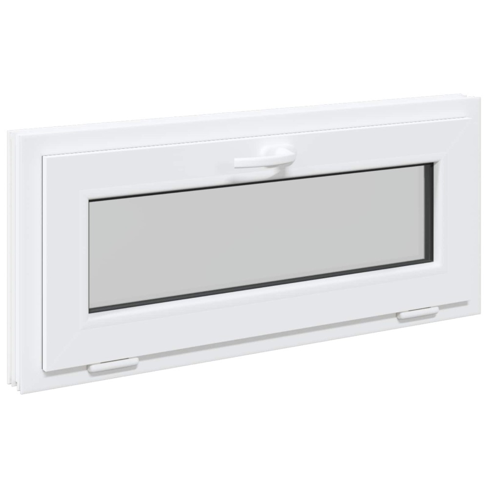 vidaXL Παράθυρο Κάτω Στρώματος RISOR 90 x 40 cm PVC και Γυαλί Λευκό