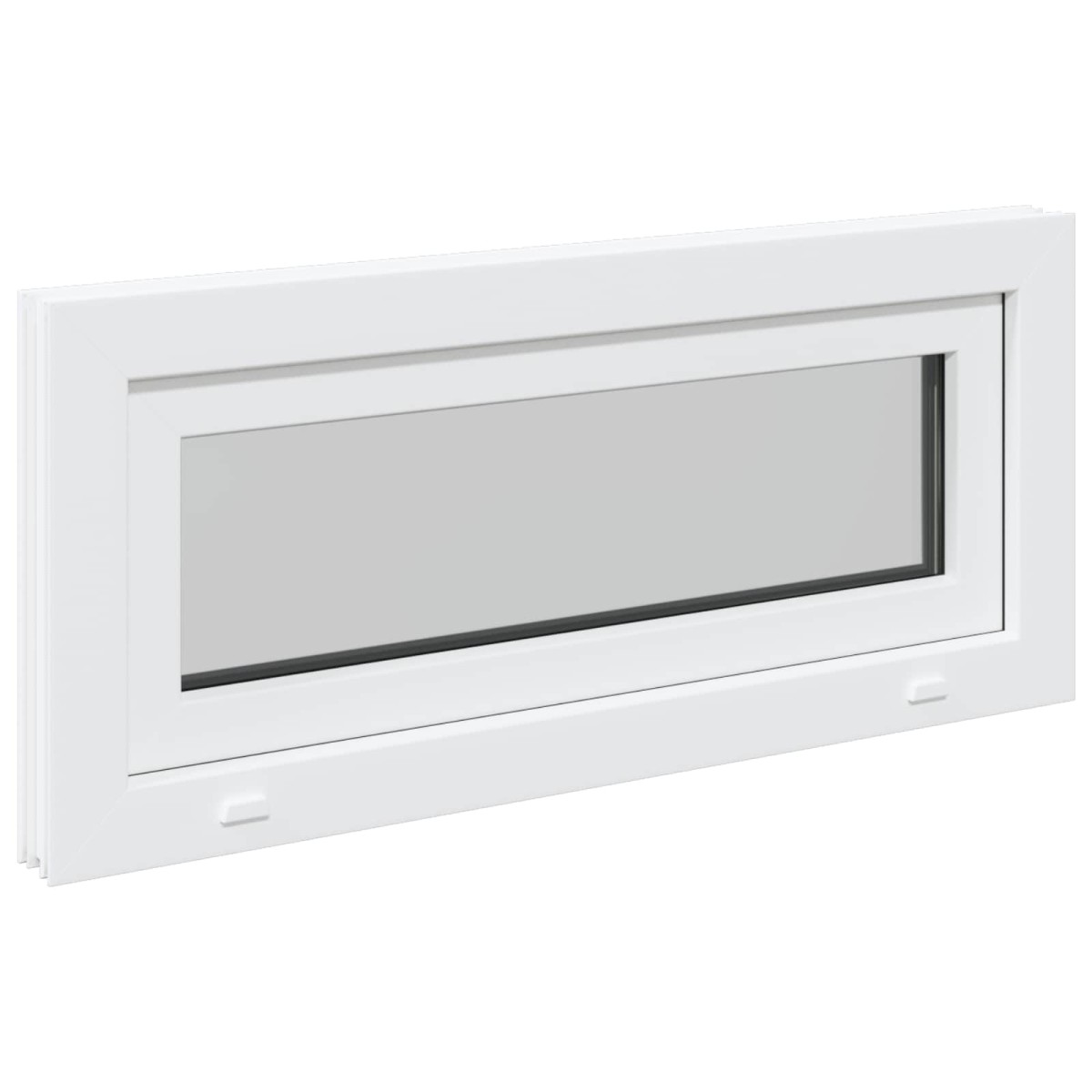 vidaXL Παράθυρο Κάτω Στρώματος RISOR 90 x 40 cm PVC και Γυαλί Λευκό