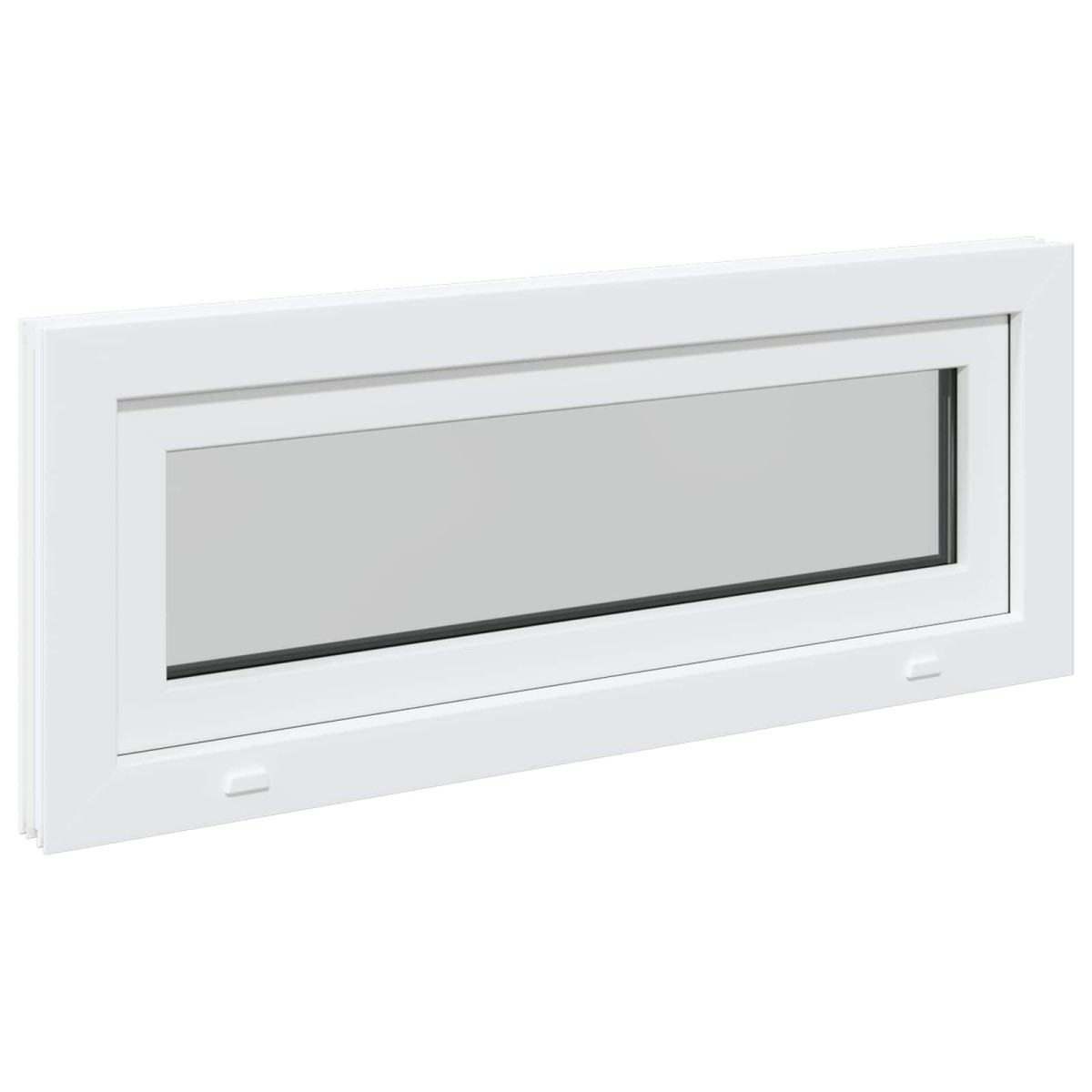 vidaXL Παράθυρο Κάτω Στρώματος RISOR 110 x 40 cm PVC και Γυαλί Λευκό