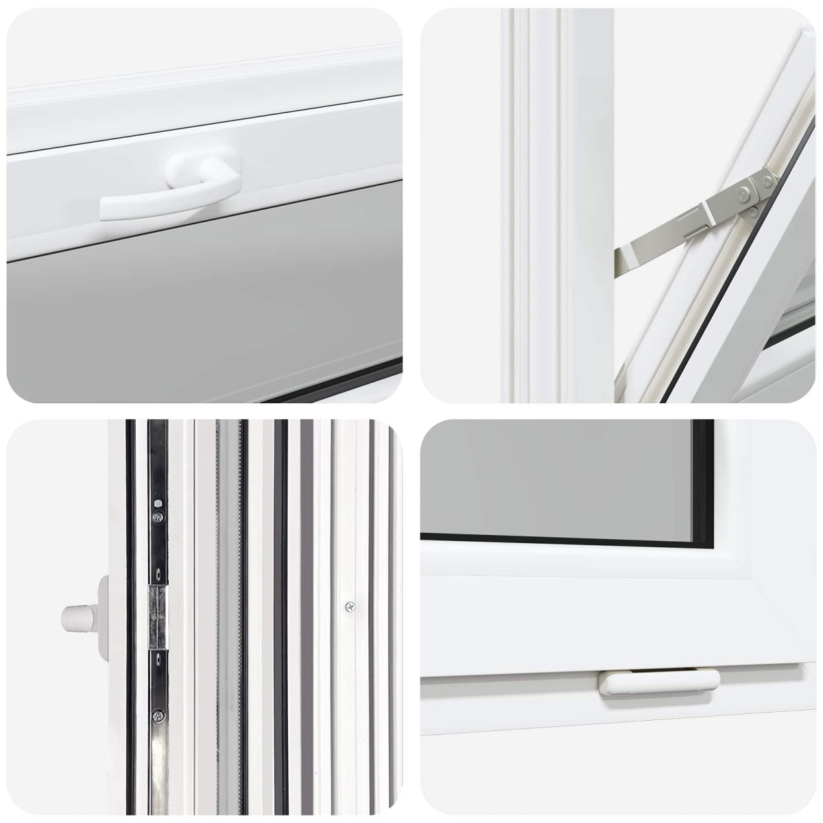 vidaXL Παράθυρο Κάτω Στρώματος RISOR 110 x 40 cm PVC και Γυαλί Λευκό