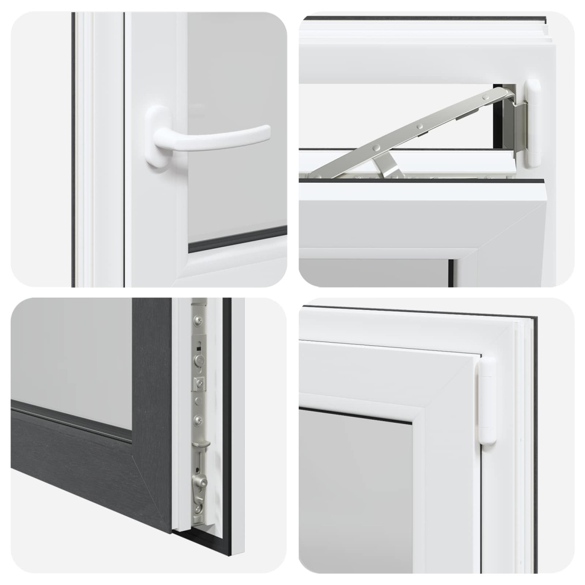 vidaXL Παράθυρο Κάτω Στρώματος RISOR 50 x 50 cm PVC και Γυαλί Ανθρακί