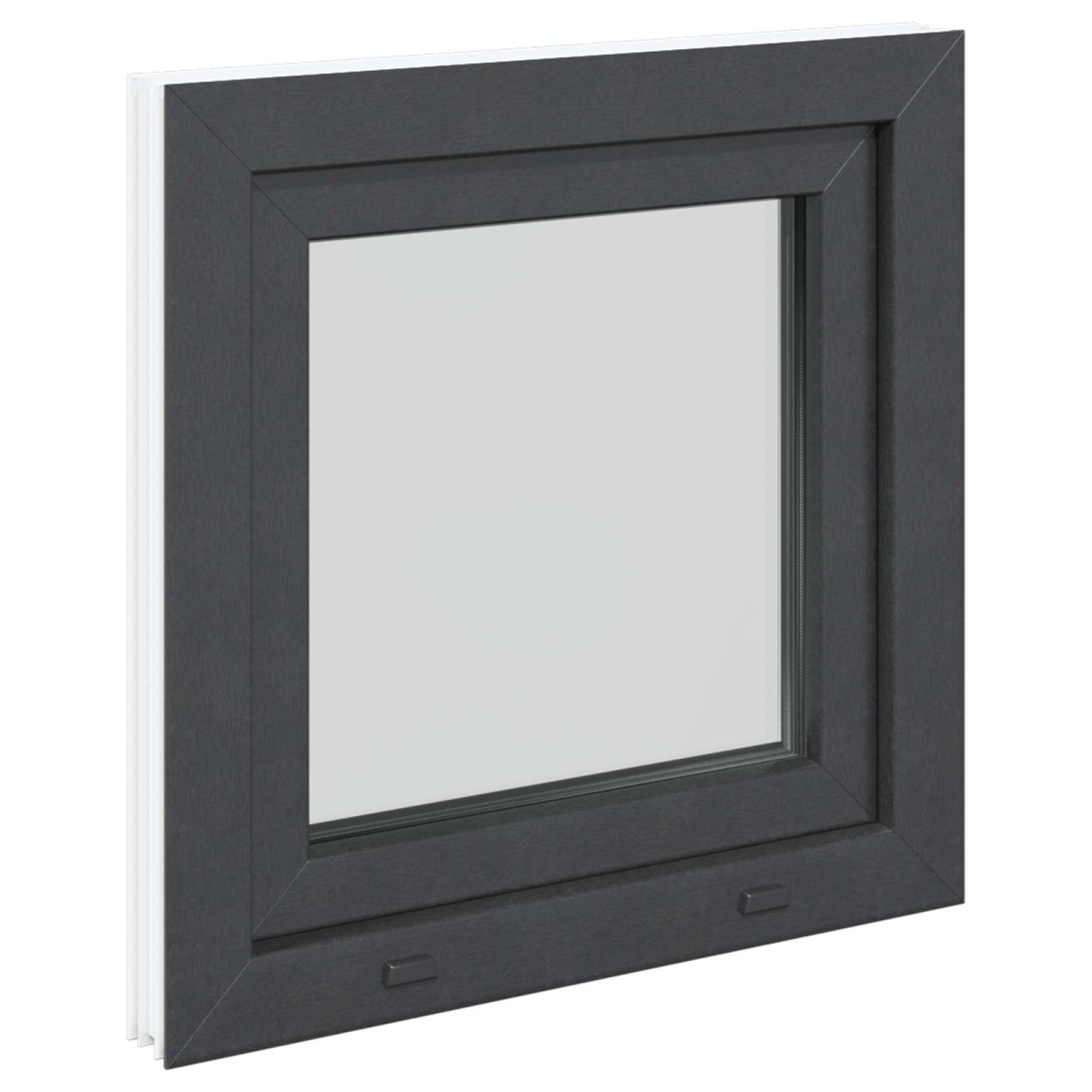 vidaXL Παράθυρο Κάτω Στρώματος RISOR 50 x 50 cm PVC και Γυαλί Ανθρακί