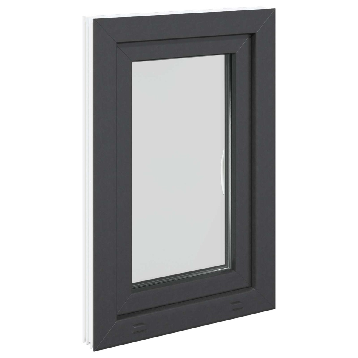 vidaXL Παράθυρο Κάτω Στρώματος RISOR 50 x 75 cm PVC και Γυαλί Ανθρακί