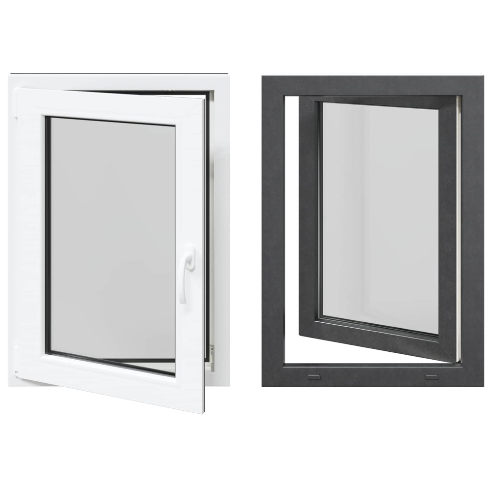 vidaXL Παράθυρο Κάτω Στρώματος RISOR 60 x 80 cm PVC και Γυαλί Ανθρακί